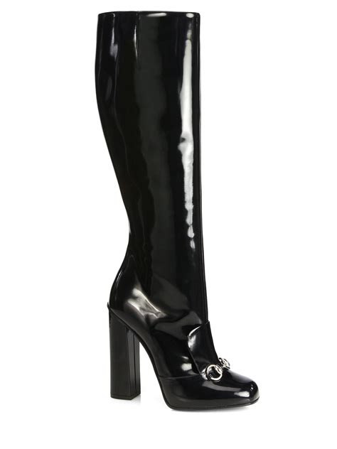 black patent gucci ankle boots|gucci thigh high boots sale.